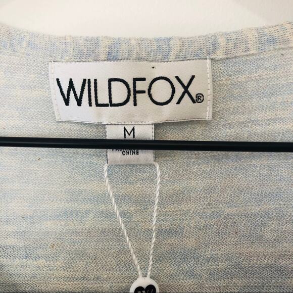 Wildfox Lais ruffled light Blue heather sweater Medium NWT - Picture 5 of 11